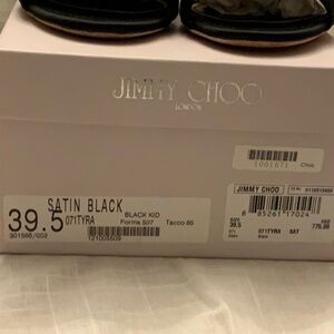 Jimmy Choo Black Satin Crystal Shoe size 39.5